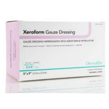 DermaRite Impregnated Dressing 5 X 9 Inch Gauze Xeroform / Petrolatum Sterile, 24590 - Box of 50