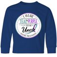 thumbnail image 3 of Inktastic Suicide Prevention- I Wear Teal and Purple for My Uncle Long Sleeve Youth T-Shirt, 3 of 5