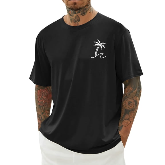 Wxolcjlv Men's T-Shirt Casual Graphic Print Short Sleeve Crew Neck Comfortable Daily Wear Stylish Tee,Size XXS-6XL