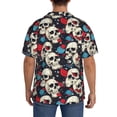 thumbnail image 3 of Yiaed rock record Skull artist Print Mens Casual Wrinkle Free Shirts Short Sleeve Button Down Summer Stretch Dress Shirt-Medium, 3 of 5