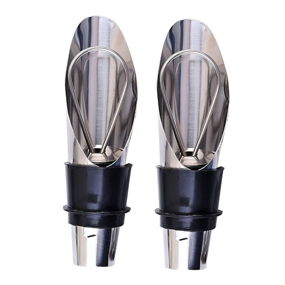 ACDANC 2 Pcs Stainless Steel Oxygenating Wine Aerator Aerating Pourer Funnel Liquor Bottle Stopper Wine Spout Decanter Wine Aerator Pourer
