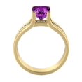 thumbnail image 7 of Amethyst 1.20 ctw Ring with Diamonds 14K Yellow Gold Bridge Channel set Princess, 7 of 7
