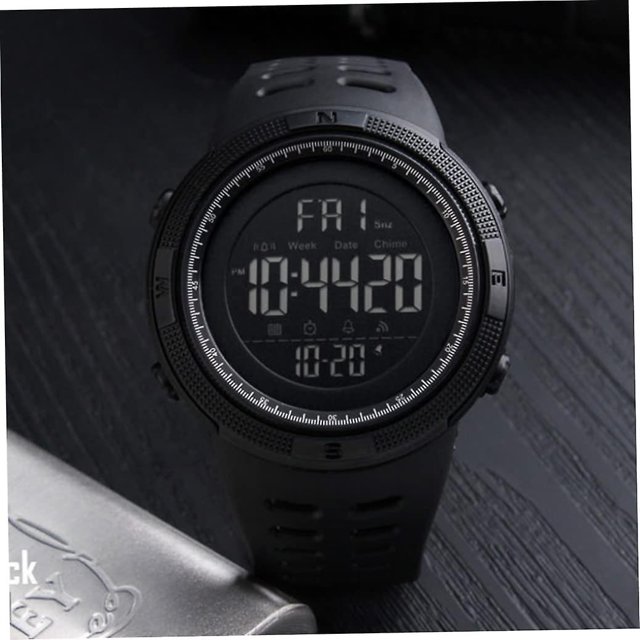Reloj digital Reloj digital para hombre Reloj electrónico de cuenta regresiva Reloj de pulsera resistente al agua con banda de cuero Negro 1pc XianweiShao 8390613918765
