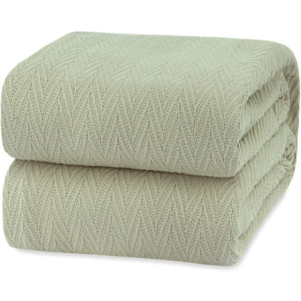 Luxury Thermal Cotton Blankets, Queen Size - Green - Walmart.com