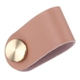 thumbnail image 2 of Tirador de gabinete, manija nórdica de lujo de cuero de grano, latón, cajón, armario, puerta, decoración, color rosa, 2 of 5