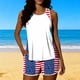 thumbnail image 1 of Trajes de baño para mujer, Trajes de baño para mujer, Traje de baño bikini con estampado del Día de la Independencia de la Mujer, Traje de baño bikini con tirantes sin espalda, Conjunto de bikini con, 1 of 6