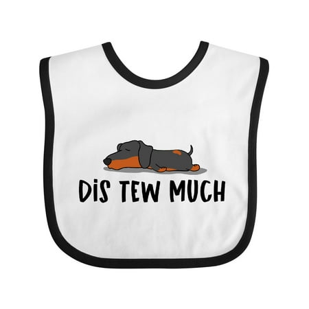 

Inktastic Napping Dis Tew Much Daschund Weiner Dog Black and Tan Gift Baby Boy or Baby Girl Bib