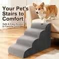 thumbnail image 4 of Dog Stairs & Ramp for Beds and Couches, Dog Stairs for Small Dogs with Removable Washable Cover, 4-Step Anti-Slip Pet Stairs, Gray, 4 of 10