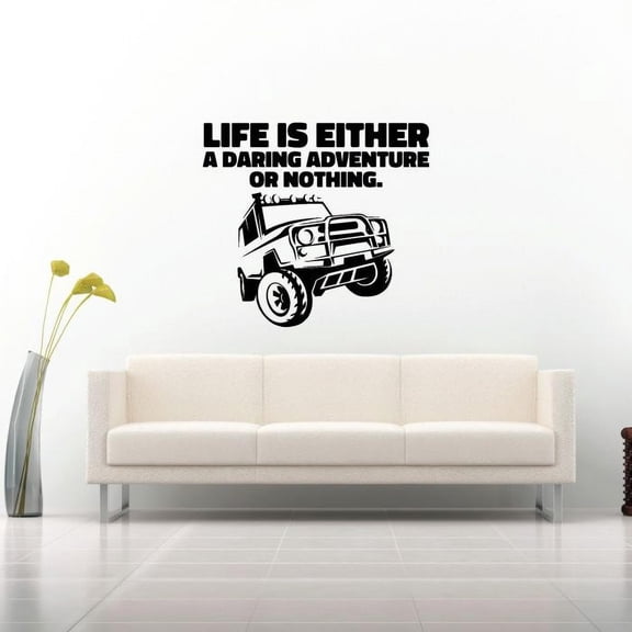 Life Is Either A Daring Adventure Or Nothing Quotes Vinyl Wall Sticker Wall Art Wall Decal Girls Boys Kids Room Design Bedroom Nursery Kindergarten Wall Sticker Vinyl Decoration Size (30x20 inch)