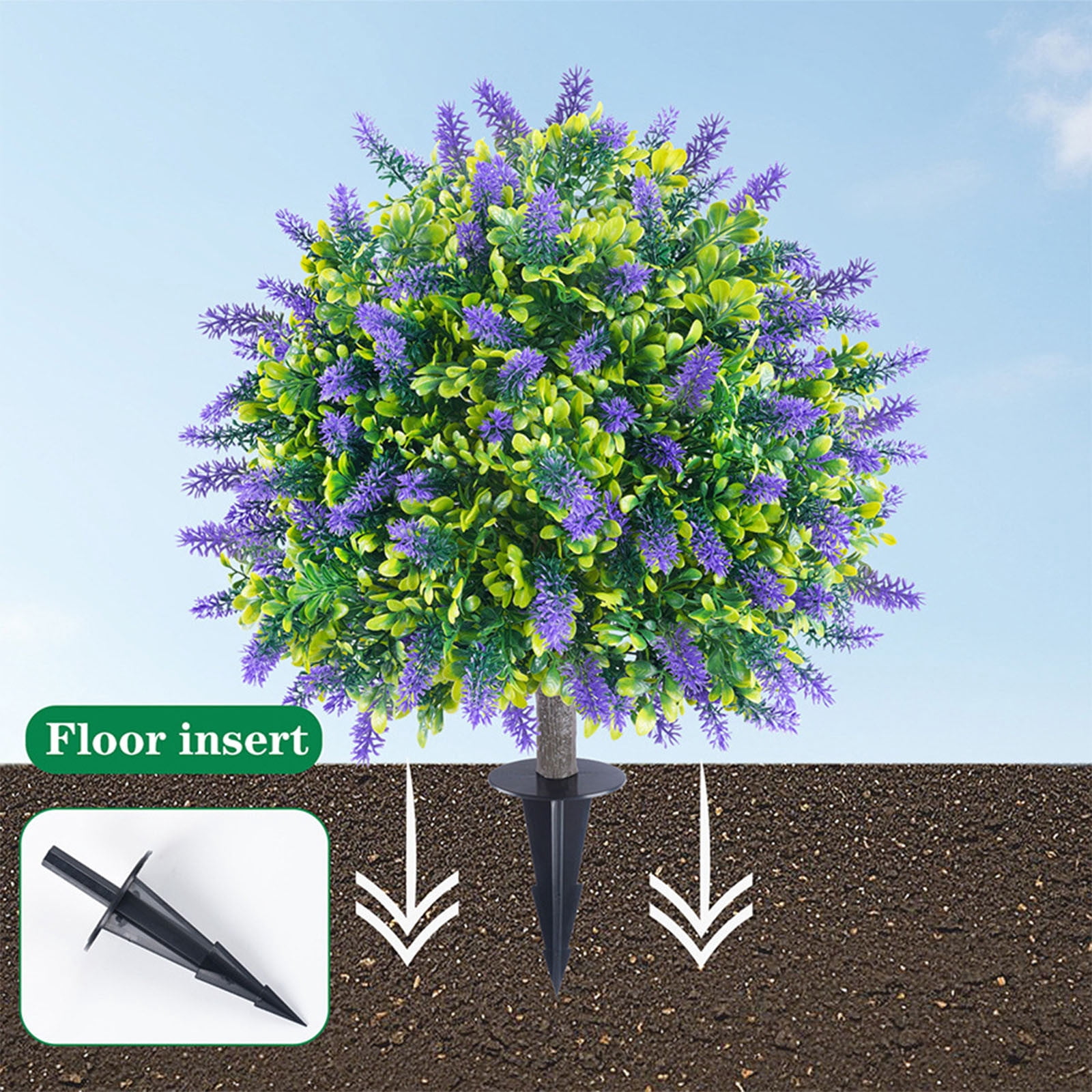 Artificial Ground Cover Flowers – 24In Weather-Resistant Fake Plants for Outdoor Garden, Patio & Indoor Spring Decor,Purple