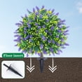thumbnail image 5 of Artificial Outdoor Flowers for Garden and Porch, Purple White Spring Silk Mums, UV Resistant Faux Plants for Ground Planting, Patio, Window Boxes, and Holiday Decorations, 5 of 6