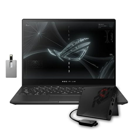 ASUS ROG Flow X13 13.4" WUXGA Touchscreen Gaming Laptop, AMD R9 6900HS, 16GB LPDDR5, 1TB SSD, NVIDIA RTX 3050 & XG Mobile Dock GC32L AMD RX 6850M XT, Backlit KB, Fingerprint Reader, Win 11 Pro, Black