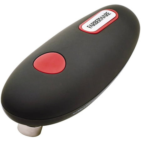 

Farberware Hands-Free Battery-Operated Black Can Opener in Red