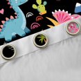 thumbnail image 4 of Erosebridal Kids Cartoon Dino Blackout Curtains Set of 2 (52x84 Each), Cute Dinosaur Window Curtains, Black, 4 of 6