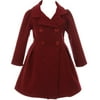 Little Girl Kids Flower Girls Winter Clothes Long Coat Outerwear USA Burgundy 2 JKS 2049 BNY Corner