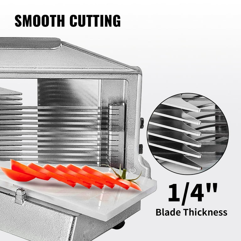 Bentism Commercial Tomato Slicer 1/4 inch Heavy Duty Tomato Slicer Tomato Cutter with Built in Cutting Board for Restaurant or Home Use, Size: 1/4
