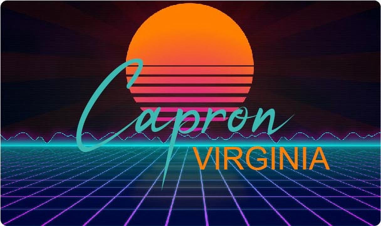 Capron Virginia 4 X 2.25-Inch Vinyl Decal Stiker Retro Neon Design ...