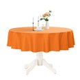 thumbnail image 1 of Romanstile Nappe Ronde Imperméable, Résistante aux Taches, Lavable, Sans Plis, en Polyester pour Cuisine, Salle à Manger, Fête, Mariage, Intérieur et Extérieur - Orange, 90 Pouces, 1 of 5