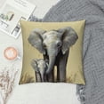 thumbnail image 2 of Chilfamy Elephant Baby Elephant Grass Pillow Covers for Couch Sofa Indoor Outdoor Pillow Case Pillowcase Aesthetic Decorative 1PC 22x22in, 2 of 5