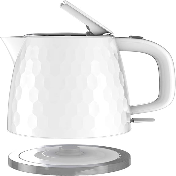 1.7L Cordless Electric Kettle, Premium Texture, Water Window, Rapid Boil, Auto Shutoff, White