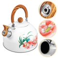 thumbnail image 4 of Whistling Tea Kettle White Stainless Steel with Anti-Scald Handle for Home Use, 4 of 5