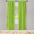 thumbnail image 4 of Ambesonne Bicycle Window Curtains, Vibrant 2 Wheel Items, Each 28" W x 63" L, Lime Green and Yellow, 4 of 4