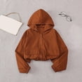 thumbnail image 5 of zuwimk Girls Athletic Zip-Up Jacket Long Sleeve Lightweight Riding Jacket with Pockets(10-11 Years,Coffee), 5 of 6