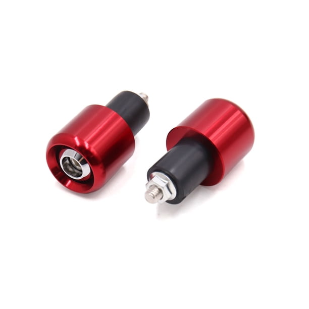 Par 6mm Macho Tapón Agarre del Manillar 7/8 22mm Moto Aleación Rojo