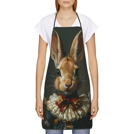 

Goofa Bib Apron Unisex Aprons Adjustable Waterdrop Resistant Cooking Kitchen Apron for Chef Palatial Style Flower Rabbit Pattern Apron Bulk