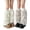 White & Khaki, variant on 2 pairs Faux Fur Lace‑Up Leg Warmers for Women Girls, Fluffy Fuzzy Plush Slouch Leg Covers, Y2K Kawaii Winter Wide Leg Boot Cuffs for JK Street Cosplay Party Outfits