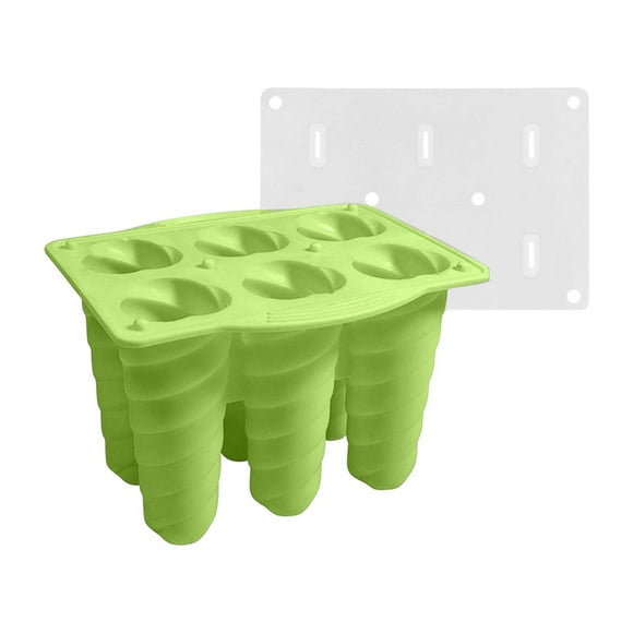 Kit de silicona para polos DIY 6 cavidades de silicona para hielo con tapa Fácil de desmoldar Fabricador de polos reutilizable en espiral Fabricador de hielo 1 unidad
