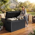 thumbnail image 3 of Homall 100 Gallon Outdoor Patio Box Deck Plastic Resin Storage Box Backyard, Black, 3 of 8