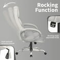 thumbnail image 2 of Furmax High Back Office Adjustable Ergonomic Desk Padded Armrests Executive PU Leather Swivel Task Chair with Lumbar Support, White, 2 of 6