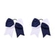 thumbnail image 3 of Qarigey Banda para el cabello grande Nudo de lazo Elástico Color a juego Estilo pijo Coleta Titular Pelos Cuerda Scrunchie Accesorios Azul azul marino+blanco 2Conjunto, 3 of 6