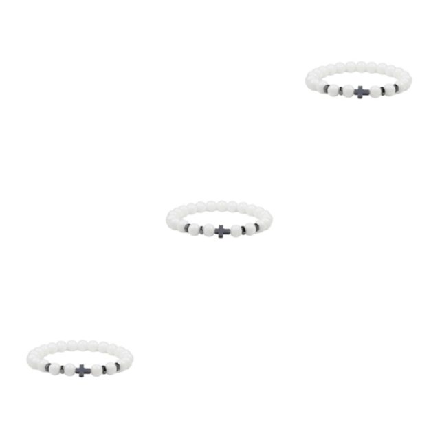 Justharion Unique Eye-catching Beaded Bracelets For Individual Style Easy Matching porcelain white 3Set