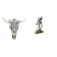 thumbnail image 1 of Escultura de pared de calavera,Estatua de resina con cabeza de vaca para decoración de pared y hogar,Adornos de diseño de patrón de decoración de pared de cabeza de vaca,Estatua de la, 1 of 8