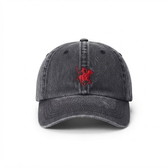 Gorra Polo Club Yorkshire Unitalla con Logo Bordado y Efecto Acid Wash Negro