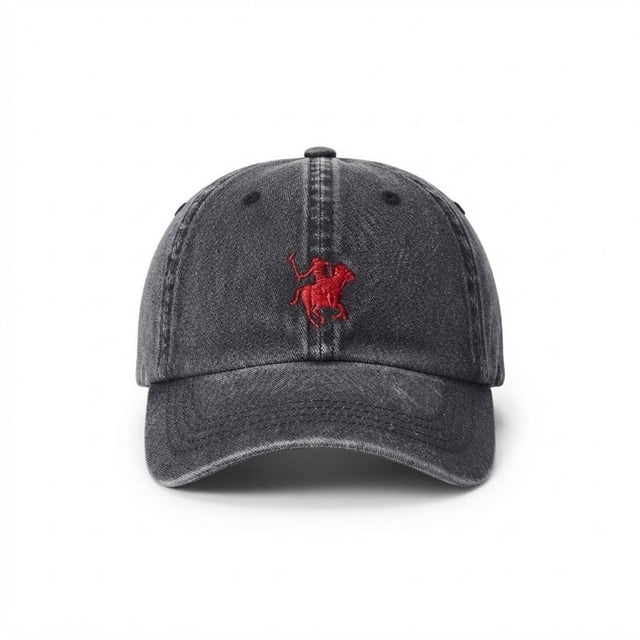 Gorra Polo Club Yorkshire Unitalla con Logo Bordado y Efecto Acid Wash Negro