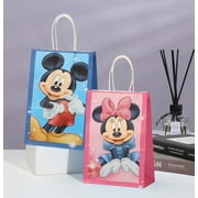 12 PCS Party Favor Candy Bags for Mickey Mouse Themed Birthday Supplies Decor Kraft Paper Gift Bag.