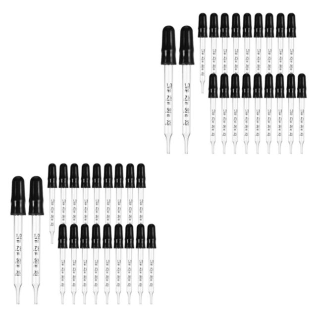 yingyy 20x White Precise And Accurate Glass Pipette Amount Every Time Reusable Pipette With Rubber Head 2Set