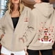 thumbnail image 2 of WILLBEST Sudadera de Mujer con Estampado Navideño, Cremallera, Manga Larga, Bolsillo, Cordón Ajustable y Capucha Informal 2188 Grande, 2 of 8