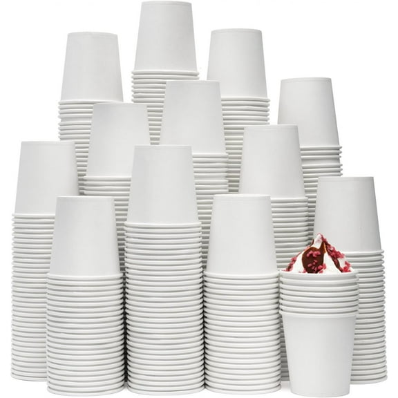 300 Pcs 6 oz Disposable Paper Cups, Hot Cold Beverage Drinking Cup for Coffee, Water, Tea, Juice, Espresso & Cortado (White) (800 Pack - 6 oz)