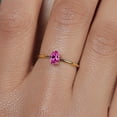 thumbnail image 6 of Gem Stone King 10K Yellow Gold Oval Pink Created Sapphire Engagement Ring for Women (0.50 Cttw), 6 of 6