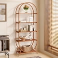 thumbnail image 3 of Finmind 5-Tier Arched Bookcase,Open Book Shelves with Metal Frame, 3 of 7