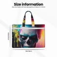 thumbnail image 3 of Kdxio Modern Abstract Colorful Skull A File Tote Document Bag Business Briefcase Bag Document Organizer Tote Briefcase for Letter A4 Files Business Teacher Office Bag, 3 of 8