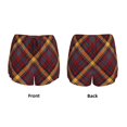 thumbnail image 3 of Balery Buffalo Check Plaid Pantalones cortos deportivos para mujer con forro y dos bolsillos, elásticos, para entrenamiento, gimnasio, yoga-X-Large, 3 of 7