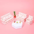 thumbnail image 6 of Ksopiavobs Scale Mini House Wooden Furniture Sofa Pink Miniature Couch with Pillow Set Miniature House Living Room Furniture Accessory, 6 of 7