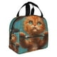 thumbnail image 2 of Easygdp Strong Kitten Lifting Weights Bolsa Térmica Premium - Tela Oxford Impermeable, Gran Capacidad, Bolsillo Frontal, Unisex para Trabajo, Escuela, Actividades al Aire Libre y Picnics, 2 of 8