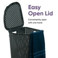 thumbnail image 5 of Superio 50L Wicker Plastic Corner Laundry Hamper with Lid - Grey (2 Pack), 5 of 9