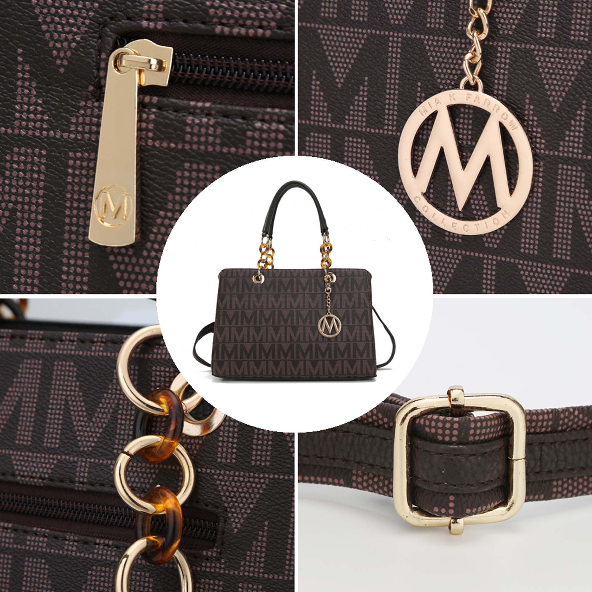 MKF Collection Sirna Women's Satchel Bag Signature Vegan LeatherShoulder Bag Handbag Purse By Mia K.- Burgundy